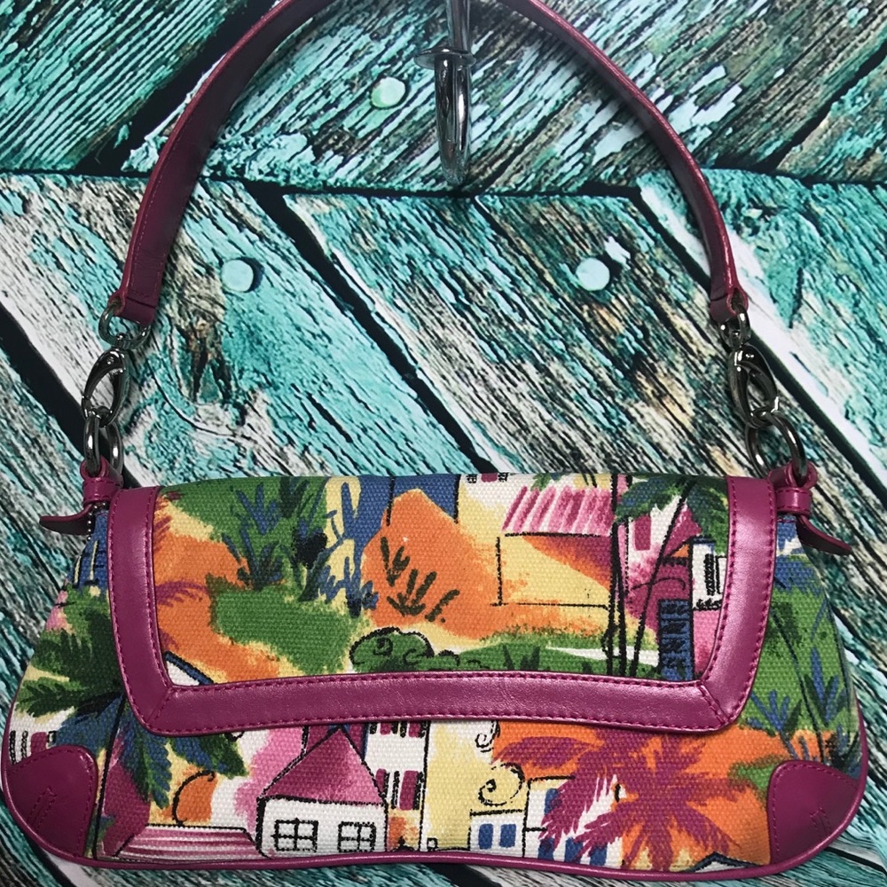 THE SAK Pink Label shoulder purse canvas/leather
